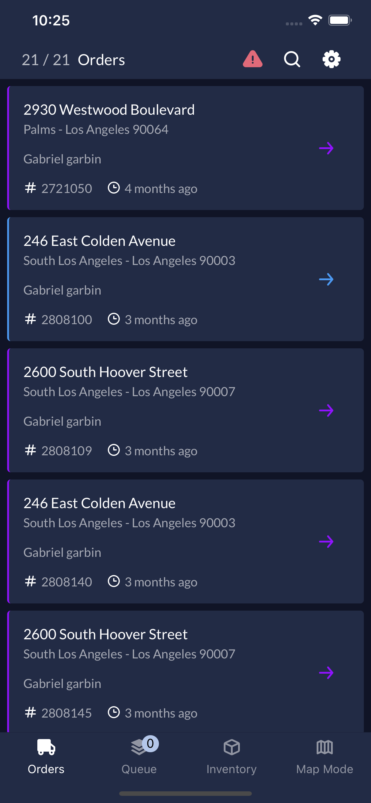 WebJoint Fleet delivery order list